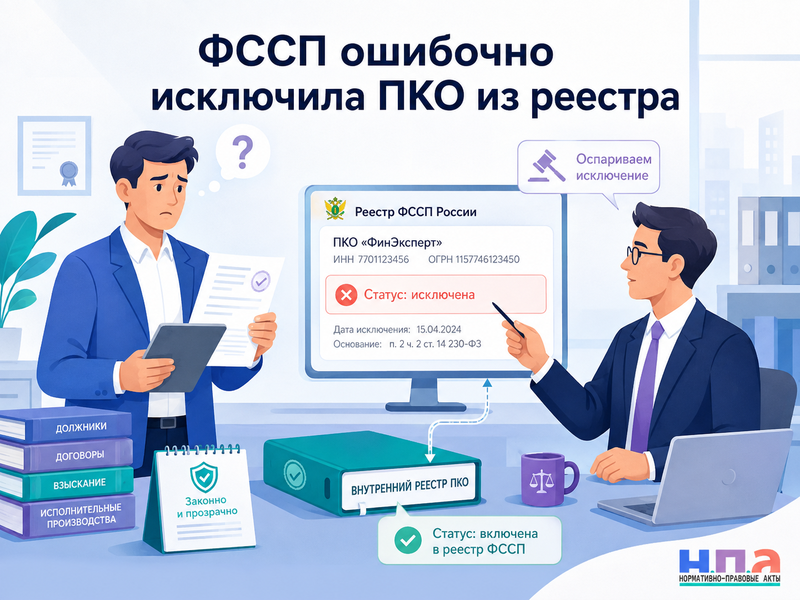 ФССП ошибочно исключила коллекторскую организацию из реестра или указала неправильный статус как восстановить запись и продолжить взыскание
