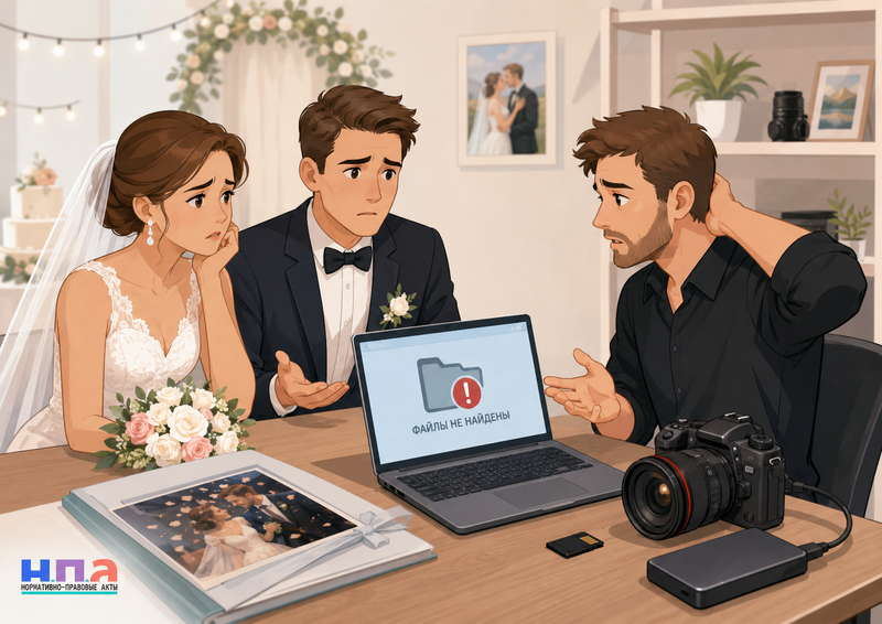 Фотограф потерял свадебные фотографии или не передал готовый материал
