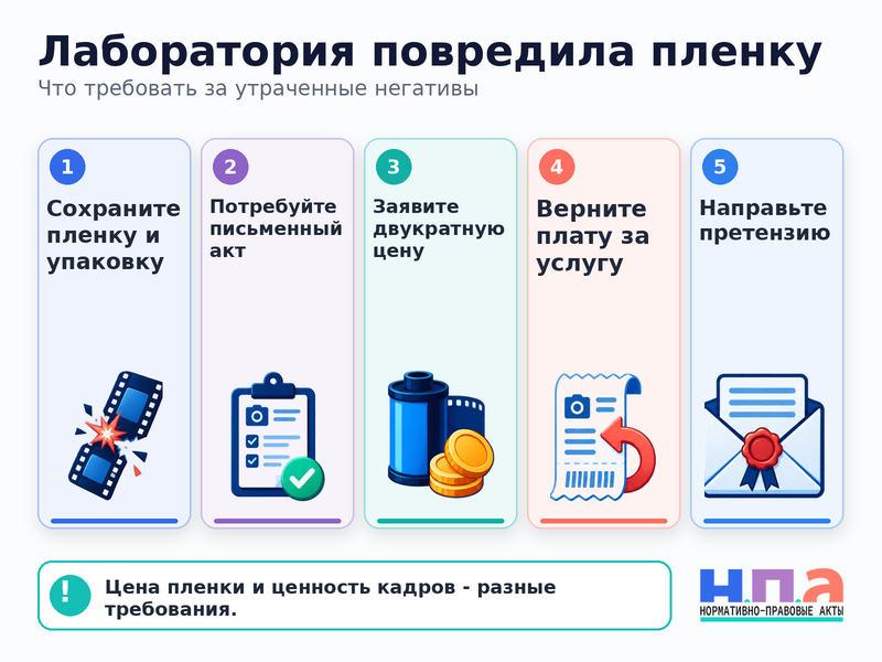 Фотолаборатория потеряла или повредила пленку как получить компенсацию