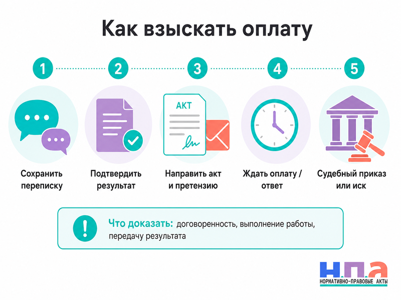 Фрилансер или самозанятый выполнил работу, а заказчик не платит как взыскать деньги без бумажного договора
