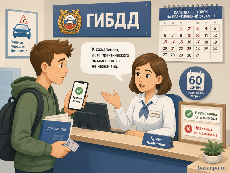 ГИБДД не назначает практический экзамен после сдачи теории: срок 60 дней и порядок подачи жалобы