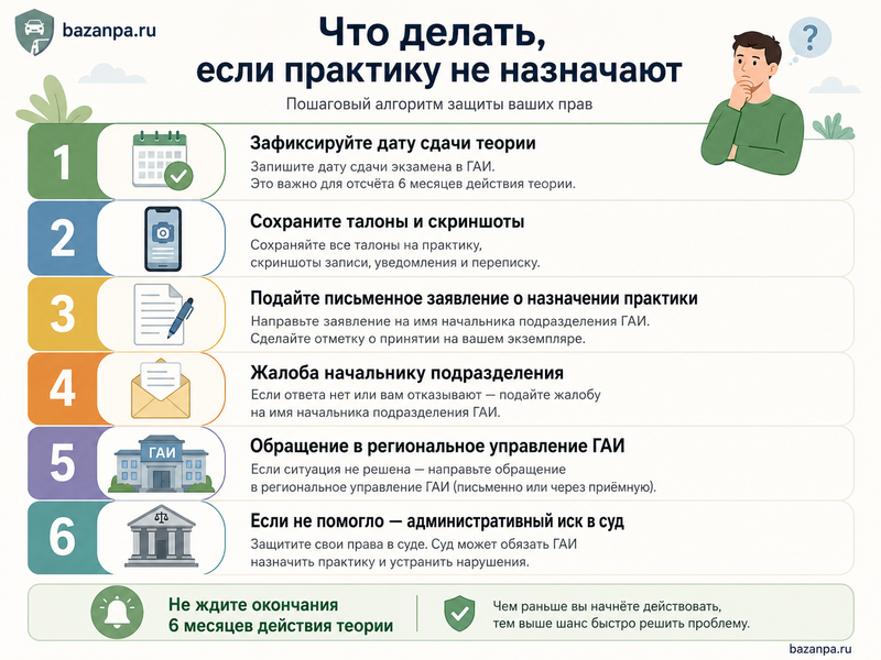 ГИБДД не назначает практический экзамен после сдачи теории: срок 60 дней и порядок подачи жалобы