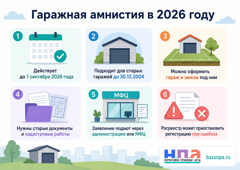 Гаражная амнистия в 2026 году как оформить гараж и землю под ним