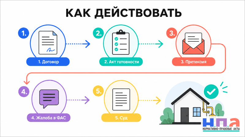 Газораспределительная организация просрочила подключение дома к газу
