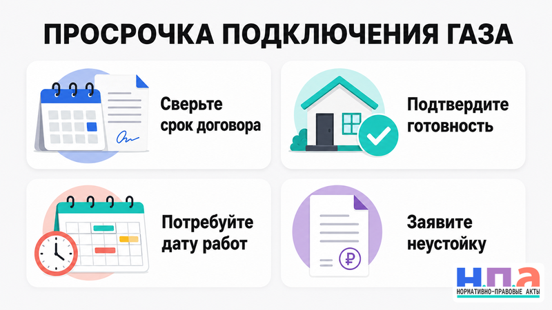 Газораспределительная организация просрочила подключение дома к газу