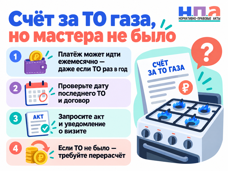 Газовщики выставили счёт за ТО, но мастер не приходил - нужно ли платить