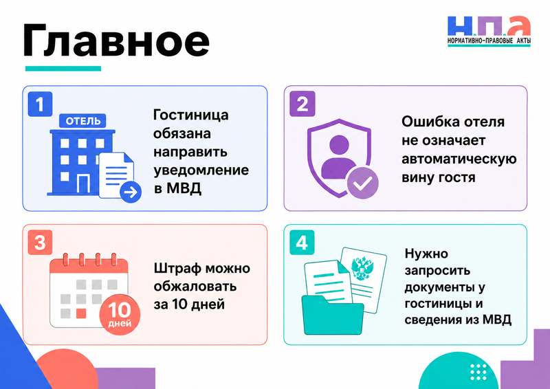 Гостиница неправильно поставила иностранного гостя на миграционный учет или не направила уведомление