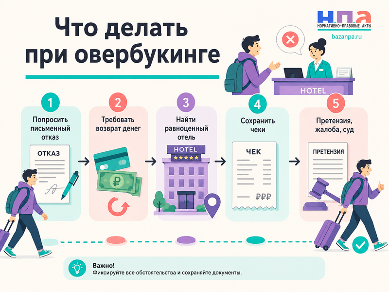 Гостиница отказала в заселении из-за овербукинга: как вернуть деньги и дополнительные расходы в 2026 году