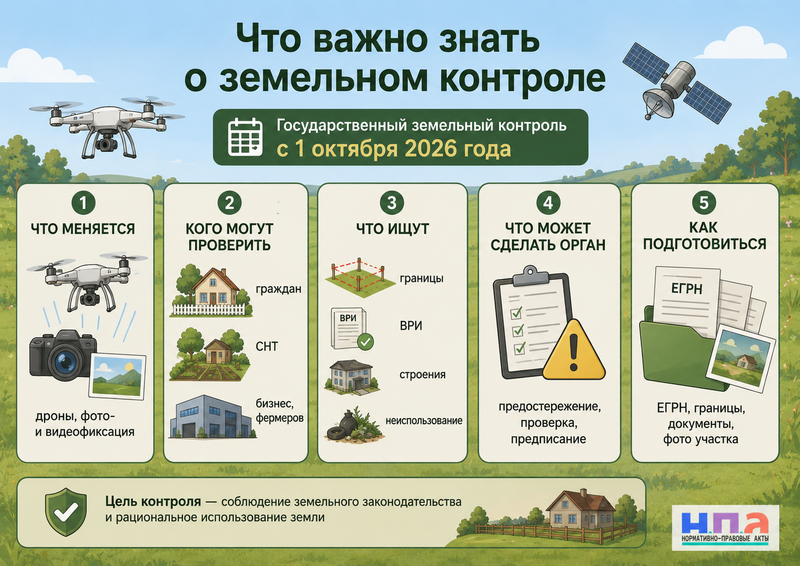 Государственный земельный контроль с 1 октября 2026 года кого могут проверить и как подготовиться