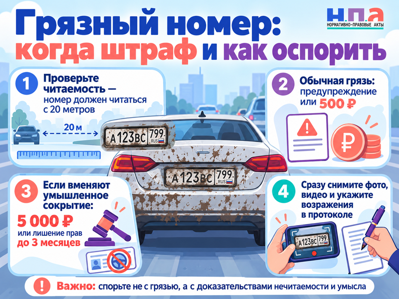 Грязный номер на машине - когда грозит штраф и как его оспорить