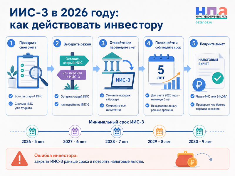 ИС-3 в 2026 году налоговые вычеты, минимальный срок, досрочное закрытие и перевод старого счета