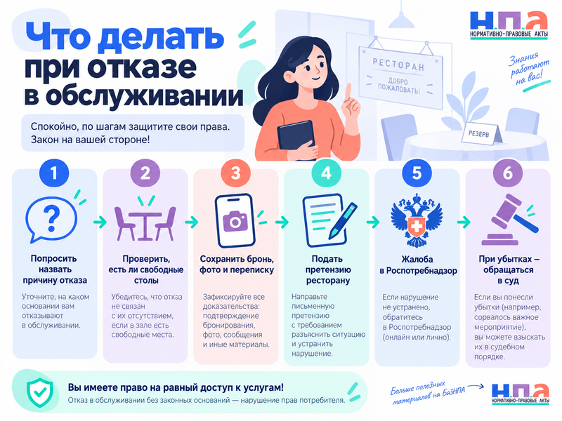 Имеет ли право ресторан отказать в обслуживании без объяснения причины