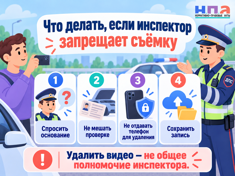 Инспектор ГИБДД запрещает видеосъёмку - законно ли это