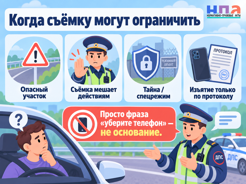 Инспектор ГИБДД запрещает видеосъёмку - законно ли это