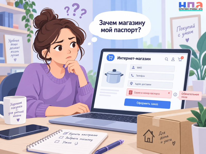 Интернет-магазин требует паспортные данные при заказе законно ли это