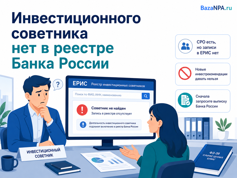 Инвестиционного советника нет в реестре Банка России