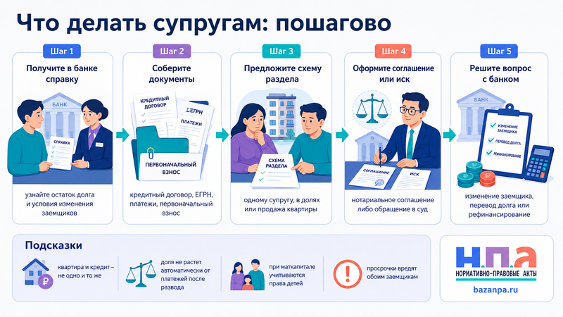 Ипотека при разводе как разделить квартиру, кредит и первоначальный взнос