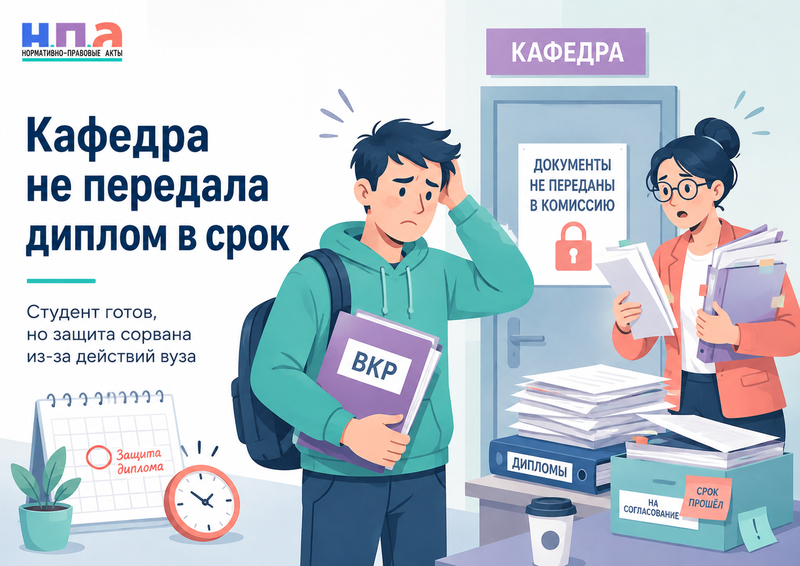 Кафедра или научный руководитель не передали дипломную работу в срок