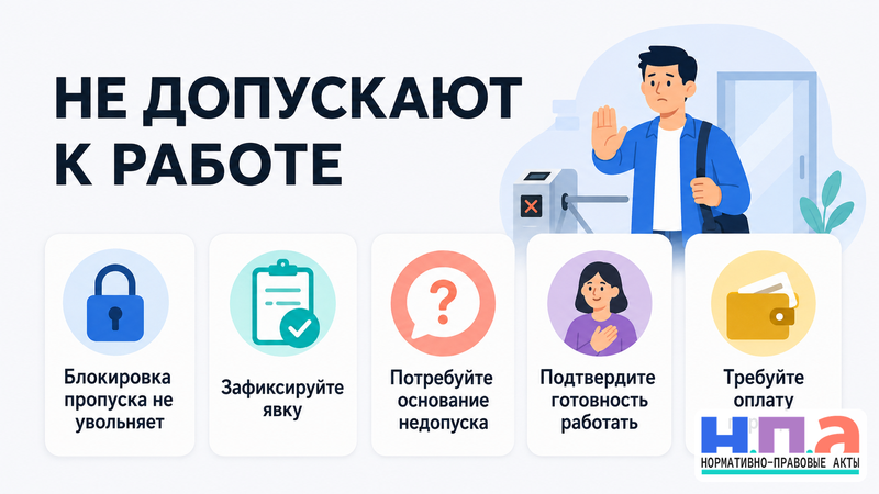 Как действовать, если работодатель заблокировал пропуск и не допускает к работе