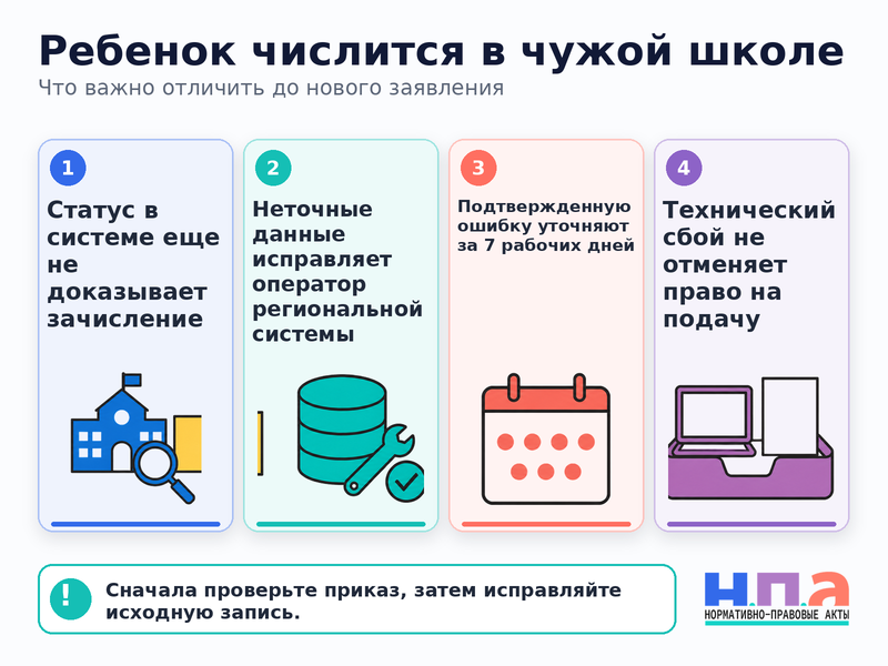 Как исправить ошибочное зачисление ребенка в школе или детском саду