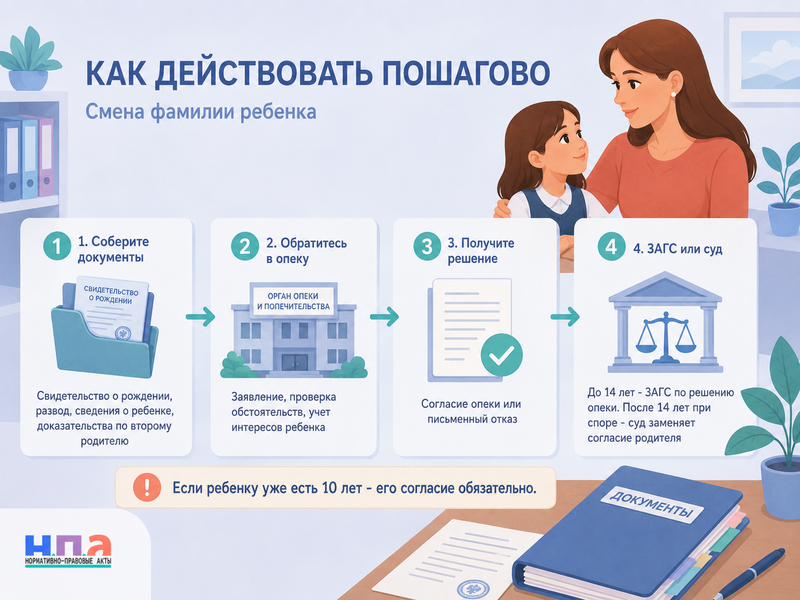 Как изменить фамилию ребенка без согласия второго родителя: основания, опека и суд