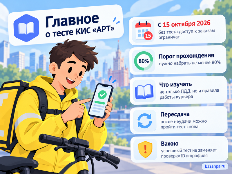 Как курьеру пройти тест в КИС «АРТ» и не потерять доступ к заказам