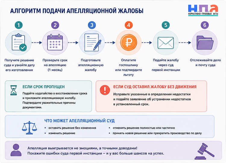 Как обжаловать решение суда апелляционная жалоба, срок и госпошлина