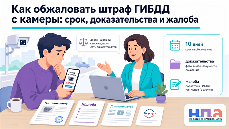 Как обжаловать штраф ГИБДД с камеры: срок, доказательства и жалоба