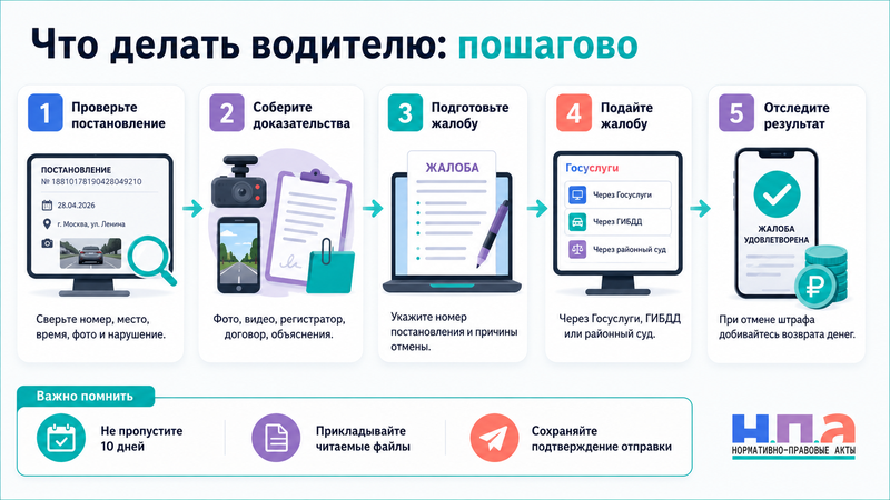 Как обжаловать штраф ГИБДД с камеры: срок, доказательства и жалоба