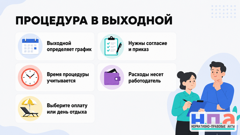 Как оплачиваются медосмотр, инструктаж и обучение в выходной день