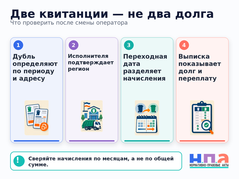 Как оспорить двойные начисления за ТКО после смены оператора