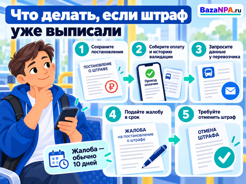 Как оспорить штраф за безбилетный проезд, если поездка оплачена