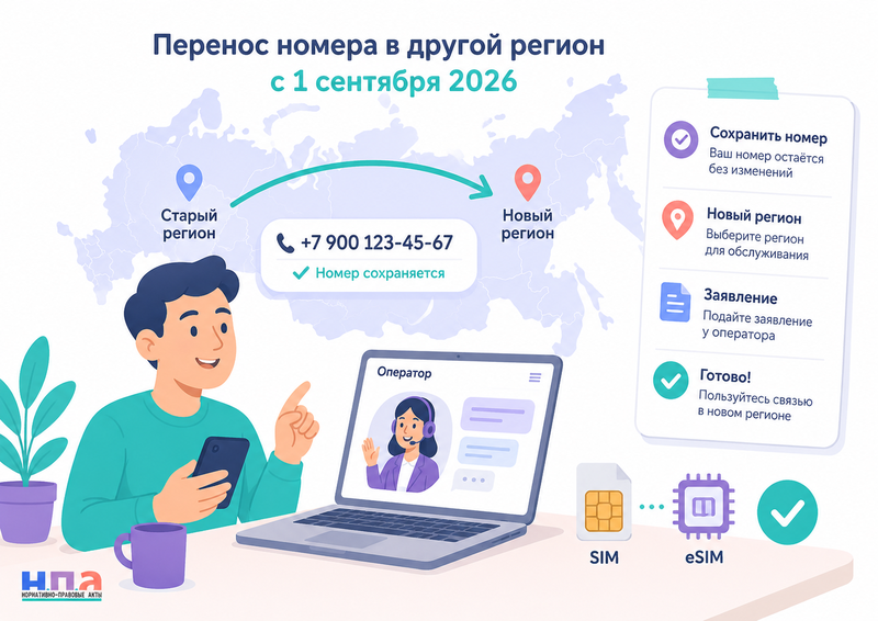 Как перенести номер телефона в другой регион с 1 сентября 2026 года