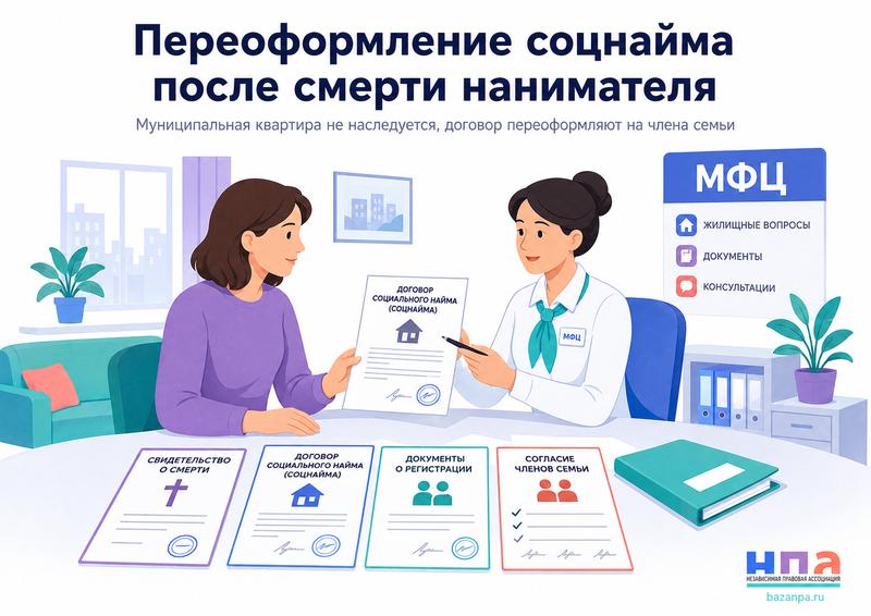 Как переоформить договор социального найма после смерти нанимателя муниципальной квартиры