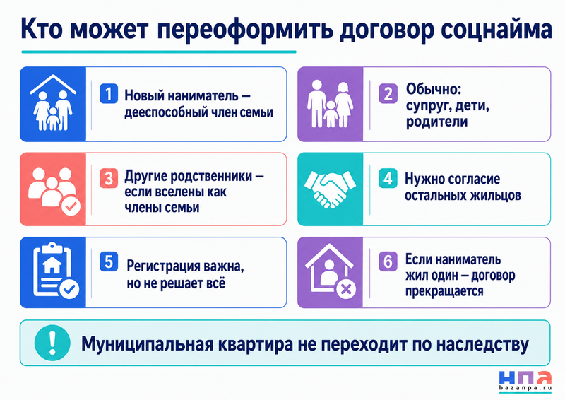 Как переоформить договор социального найма после смерти нанимателя муниципальной квартиры