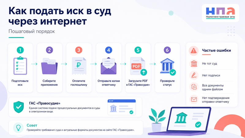 Как подать иск в суд через интернет: пошаговая инструкция