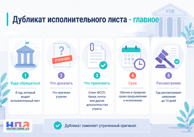 Как получить дубликат исполнительного листа