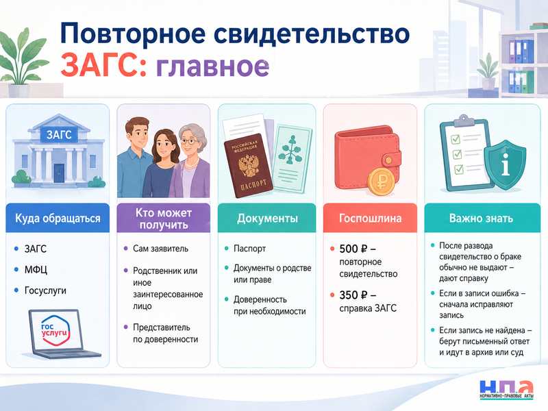 Как получить дубликат свидетельства о рождении, браке, разводе или смерти