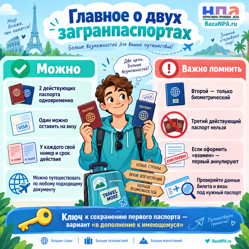 Как получить второй загранпаспорт и не аннулировать первый