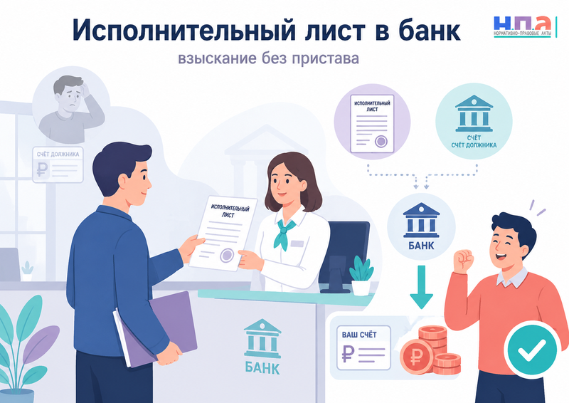 Как предъявить исполнительный лист напрямую в банк и взыскать деньги без судебного пристава