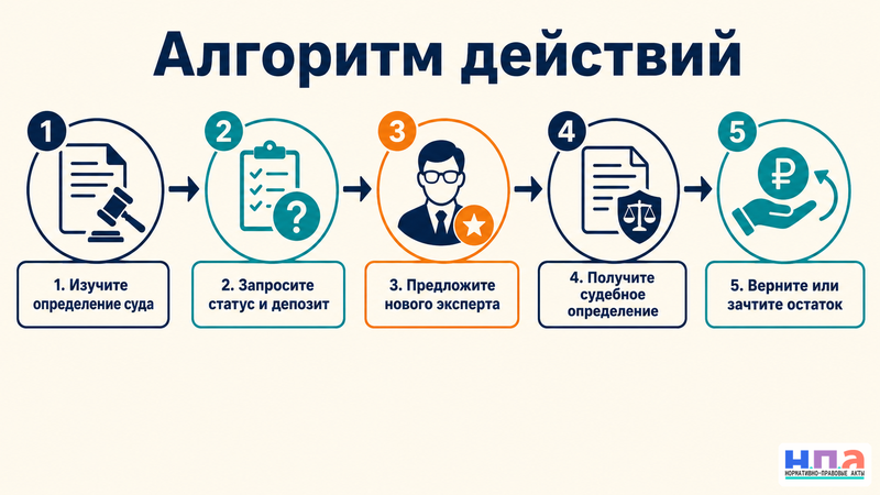 Как сменить эксперта и вернуть деньги за непроведённую судебную экспертизу