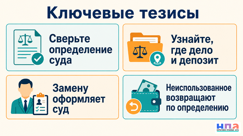 Как сменить эксперта и вернуть деньги за непроведённую судебную экспертизу
