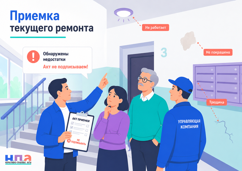 Как собственникам принять текущий ремонт дома акт, замечания и отказ от подписи