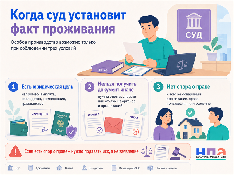 Как установить факт проживания в квартире или доме через суд