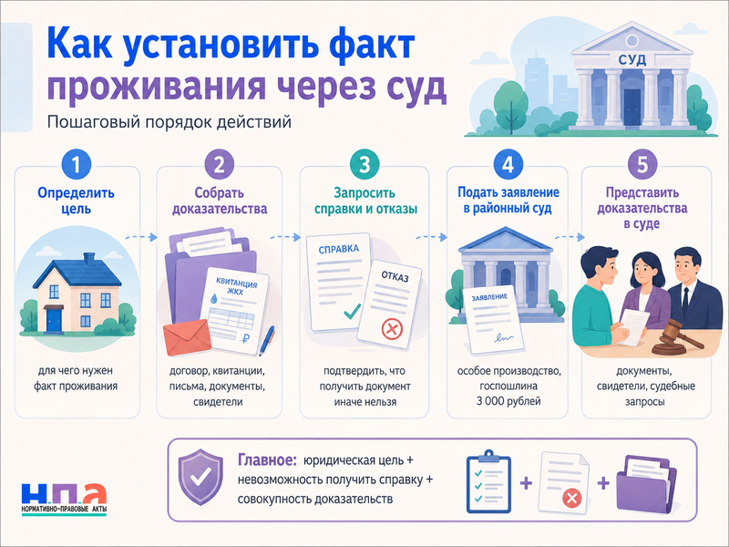 Как установить факт проживания в квартире или доме через суд