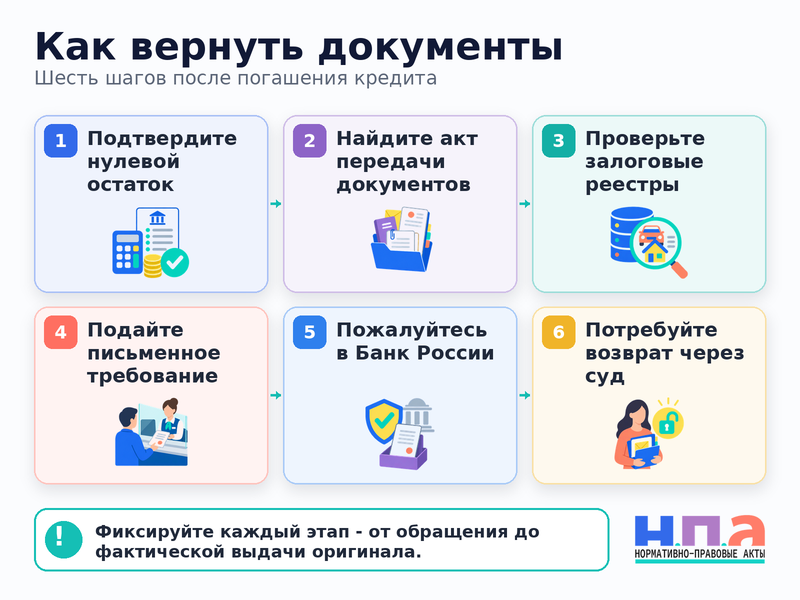 Как вернуть ПТС, закладную и другие документы после погашения кредита