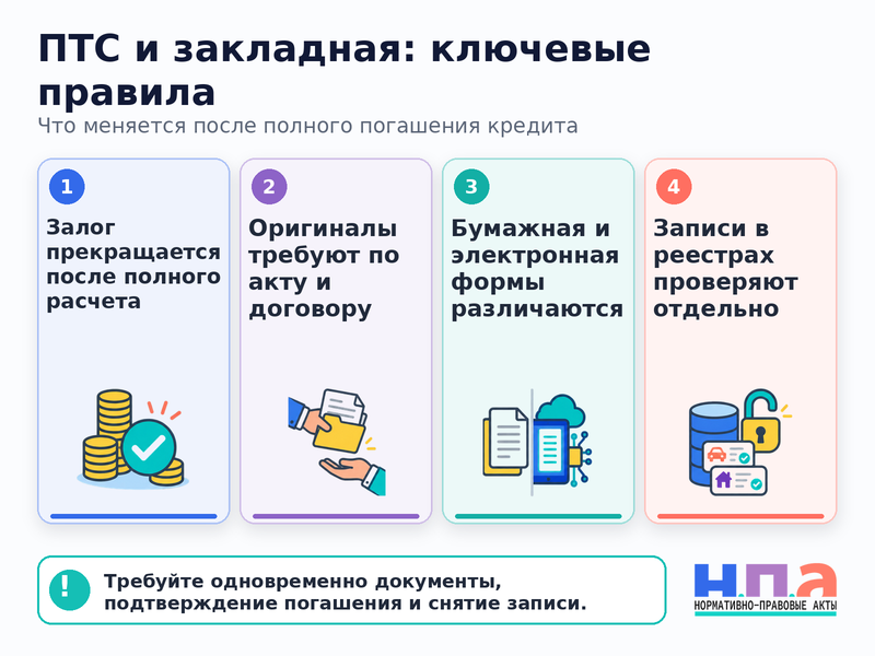 Как вернуть ПТС, закладную и другие документы после погашения кредита