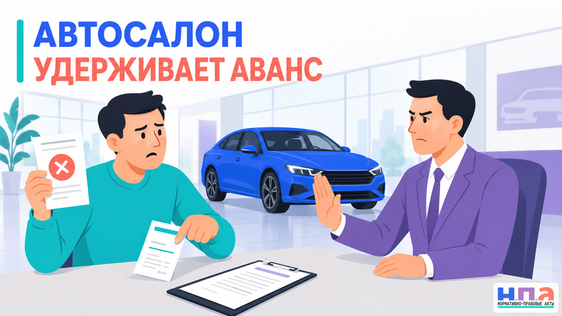 Как вернуть аванс или задаток из автосалона после отказа банка