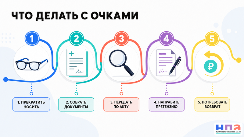 Как вернуть деньги за неправильно изготовленные очки