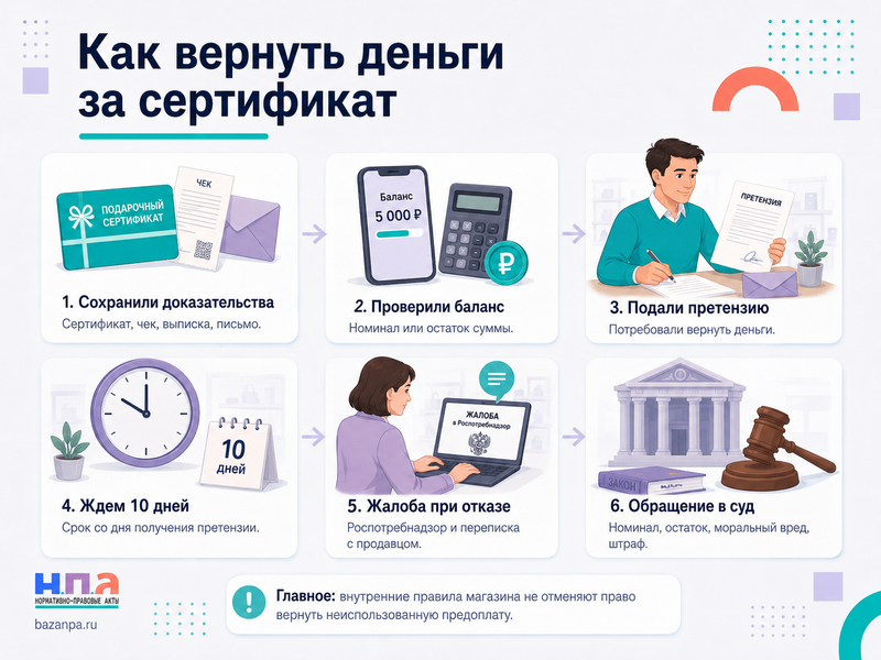Как вернуть деньги за подарочный сертификат